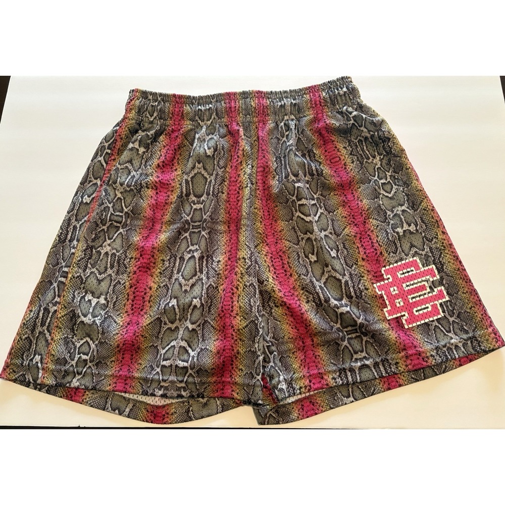 Eric Emanuel EE Basic Men's Shorts Snake Skin Pink Red Size L Basketball Short